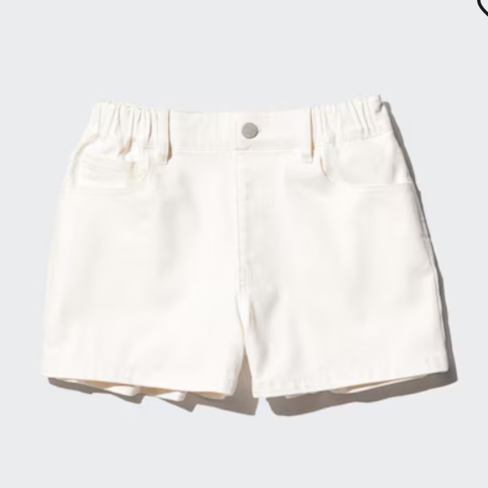Uniqlo GIRLS Easy Colour Shorts Off White